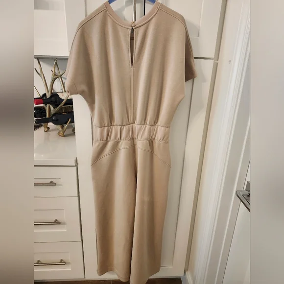 Spanx Aire Crop Wide Leg Jumpsuit Color Tahini - Picture 7 of 15